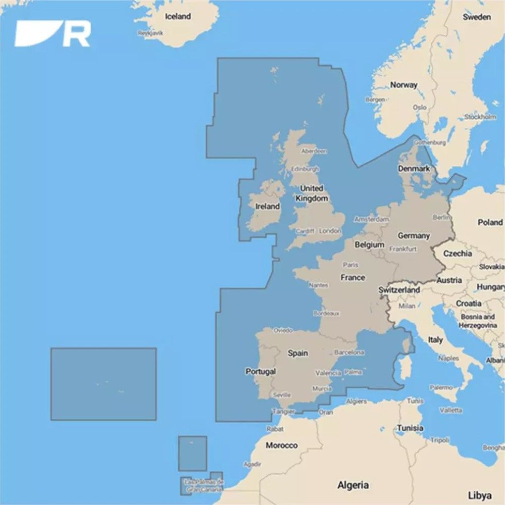 Raymarine Axiom 2 - 7RV Chartplotter with Sonar & Lighthouse Western Europe Chart