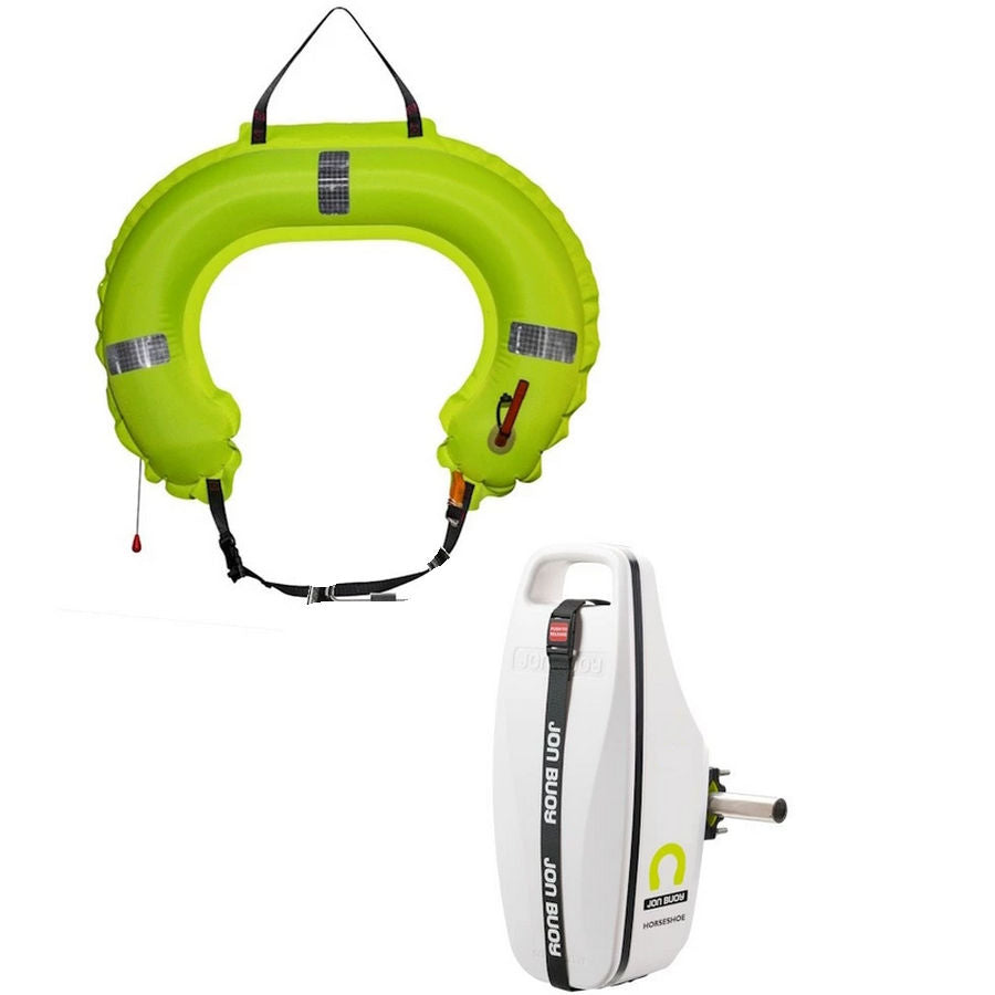 Ocean Safety Jonbuoy Inflatable Horseshoe with Hard Case White