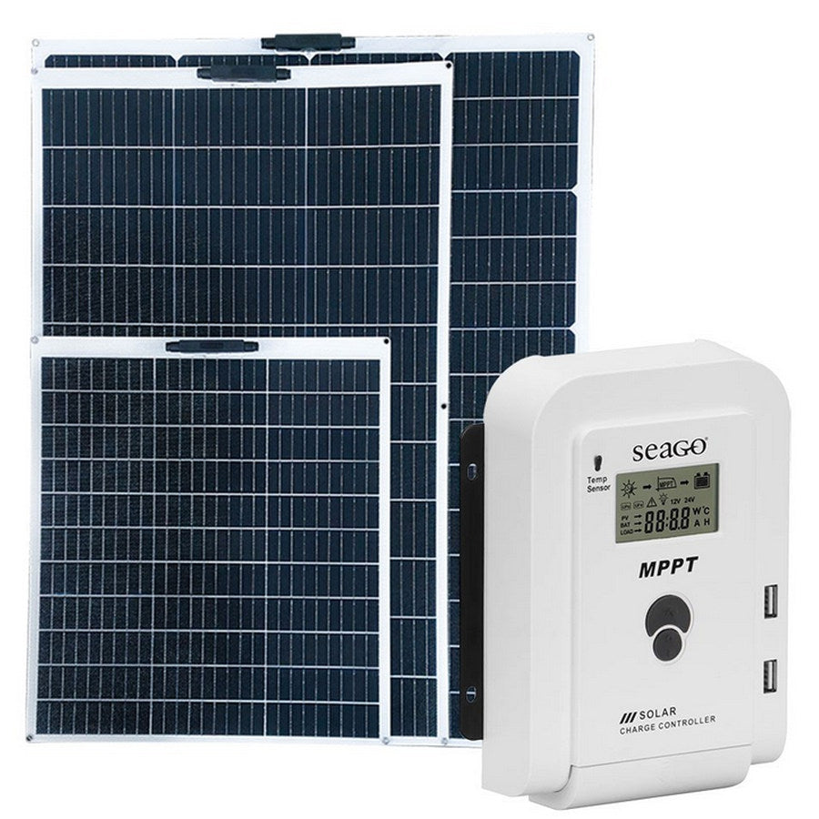 Seago Solar Panel Complete Kit with Controller & Cables - 150 Watt