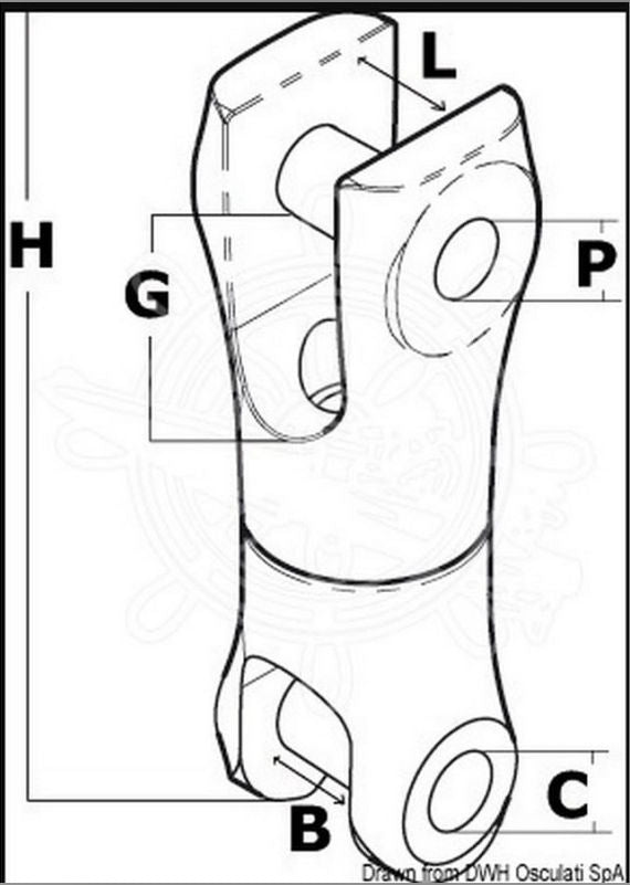 Osculati Anchor Connector Swivel 6-8mm Stainless Steel