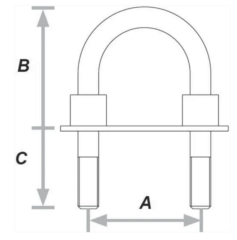 Seasure M6 U-Bolt 25mm 20-M6-25U
